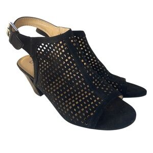 Unisa Black Peep-Toe Cutout Heels